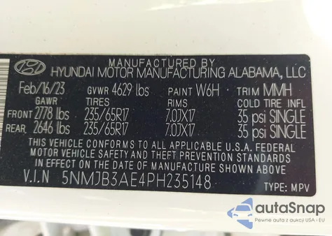 2023 Hyundai Tucson Sel from USA, damaged, VIN 5NMJB3AE4PH235148